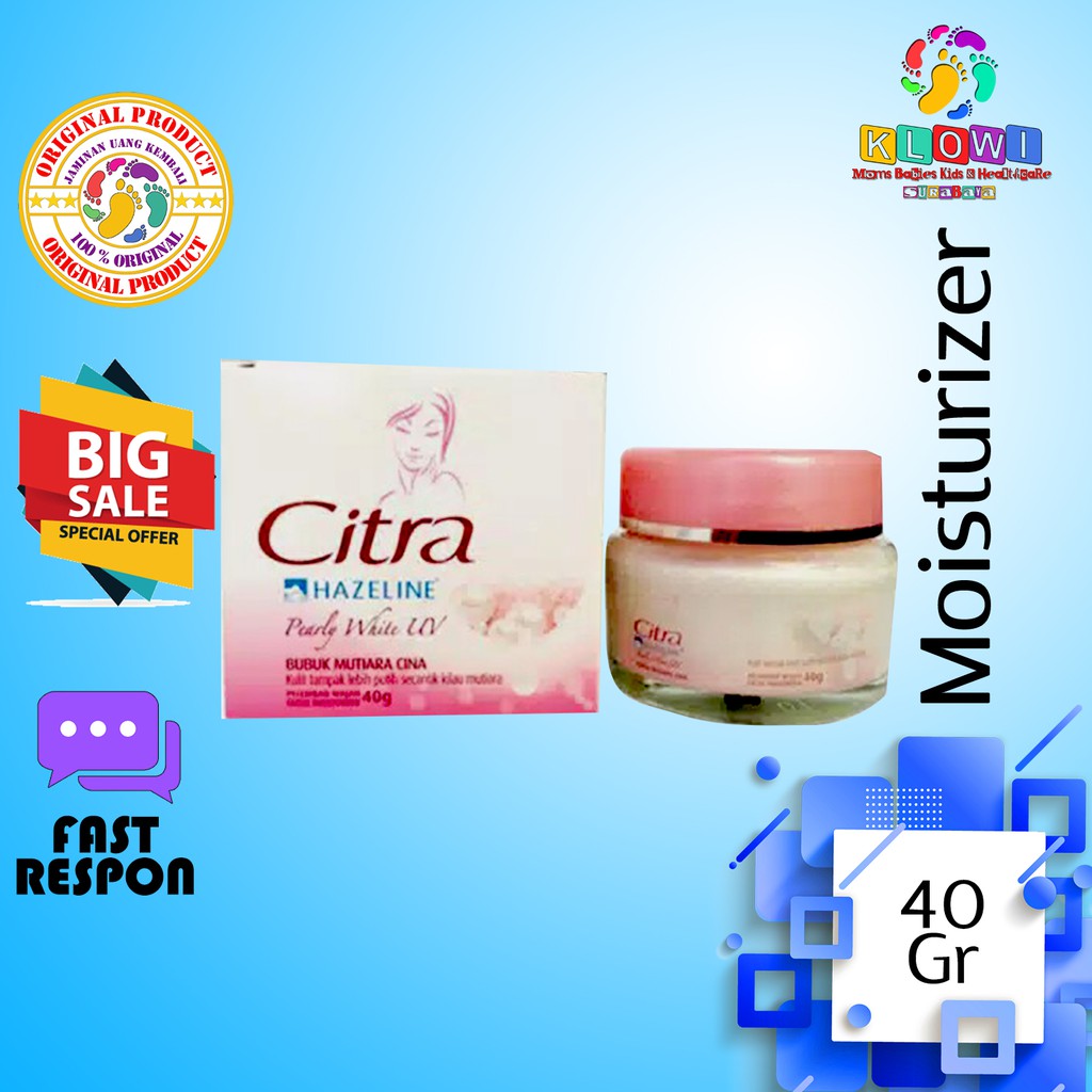 Citra Pearly White Uv Face Moisturizer 40G / Face Cream / Pelembab Wajah / Krim Mutiara