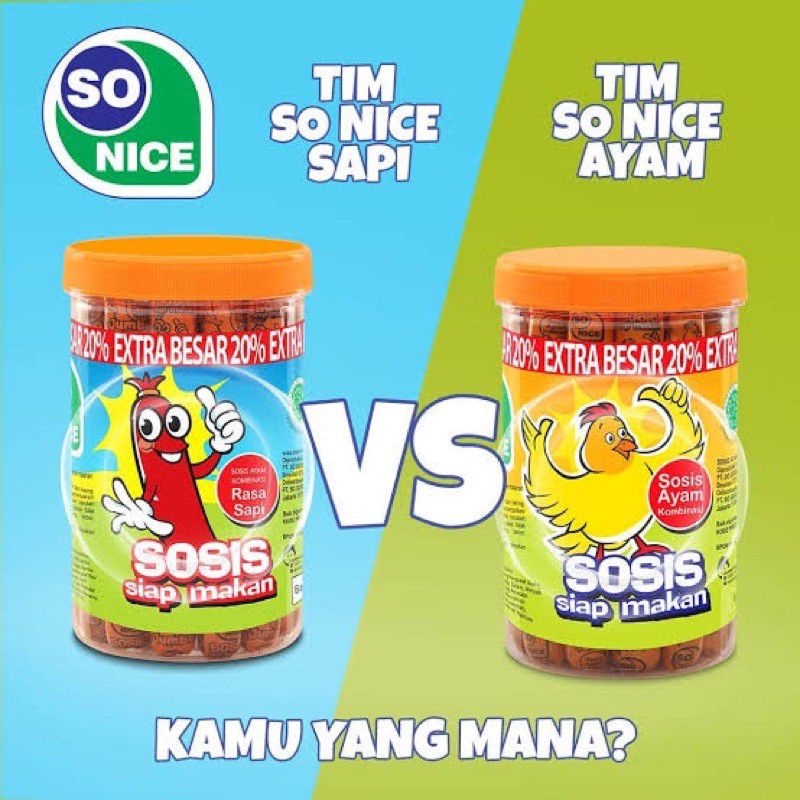 

SO NICE Sosis Ayam / Sosis Sapi Siap Makan (PER 10 BIJI)