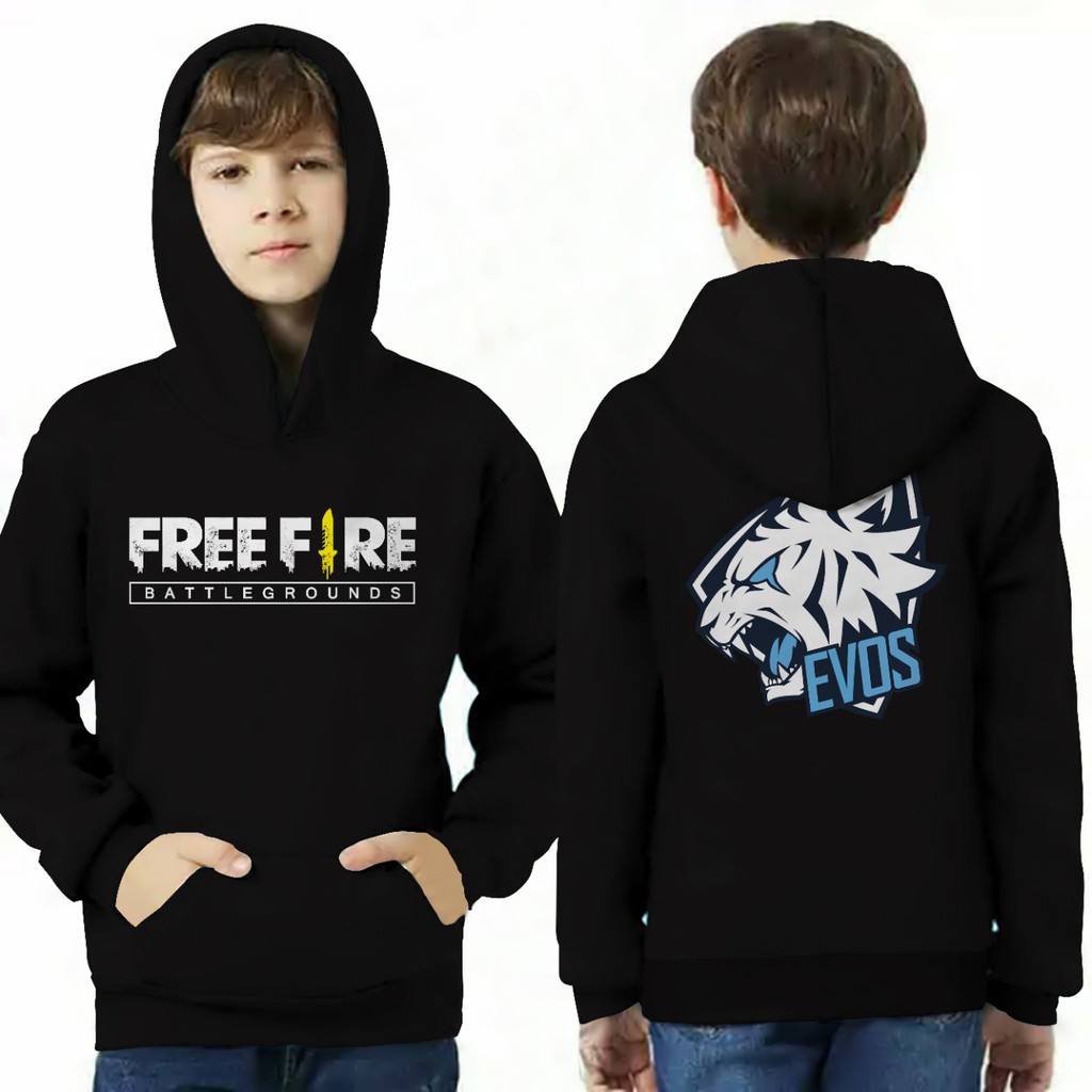 Hoodie FF Evos Anak / Hoodie anak / Jaket ff evos anak / Jaket free fire 6-13 TAHUN