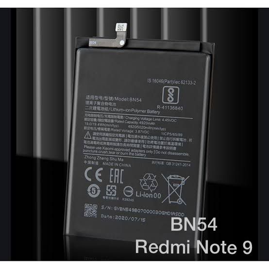 Battery Baterai Batre Handphone Redmi 6Pro A2 Lite/BN47, 8 8A/BN51, 9A 9C Poco M2 Pro/BN56, Note 6 Pro/BN48, Note 7 Pro/BN4A, Note 8 Pro/BN4J, Note 9/BN54, Note 9 Pro/BN53