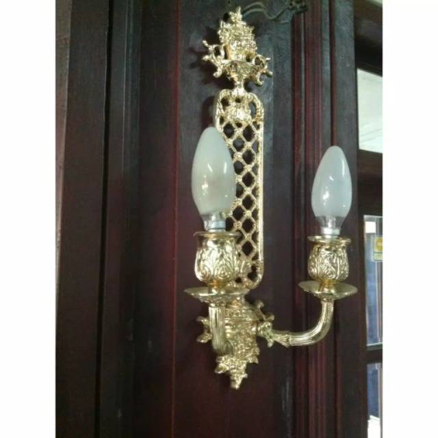 Lampu Dinding Kuningan Antik Murah Motif Karawang