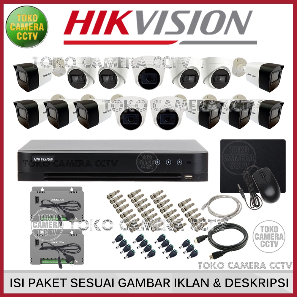 PAKET CCTV HIKVISION 8MP 16 CHANNEL 15 KAMERA