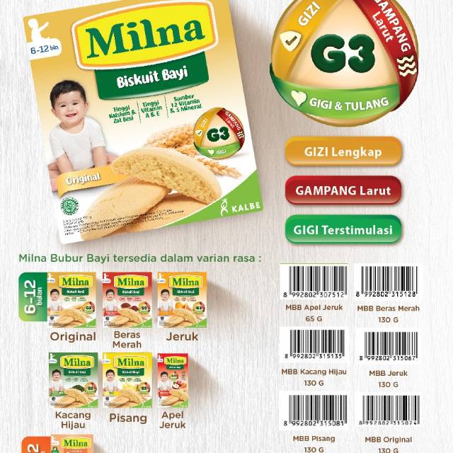 Milna Biskuit 6+ 110 gr untuk 6 bulan keatas
