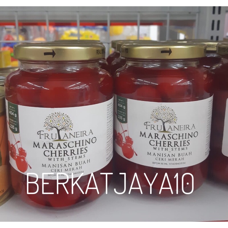 

Frutaneira Maraschino Cherries with Stems 454gr Cherry Tangkai