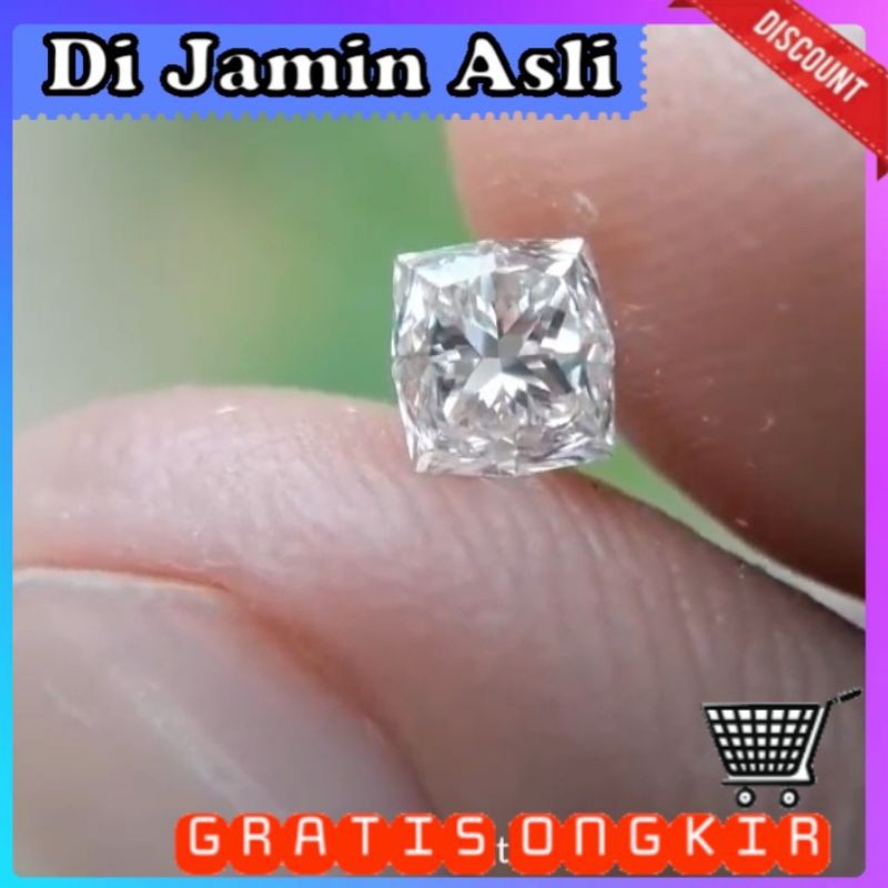 natural berlian diamond persegi asli alam batu cincin perak emas akik bacan ruby safir kalimaya