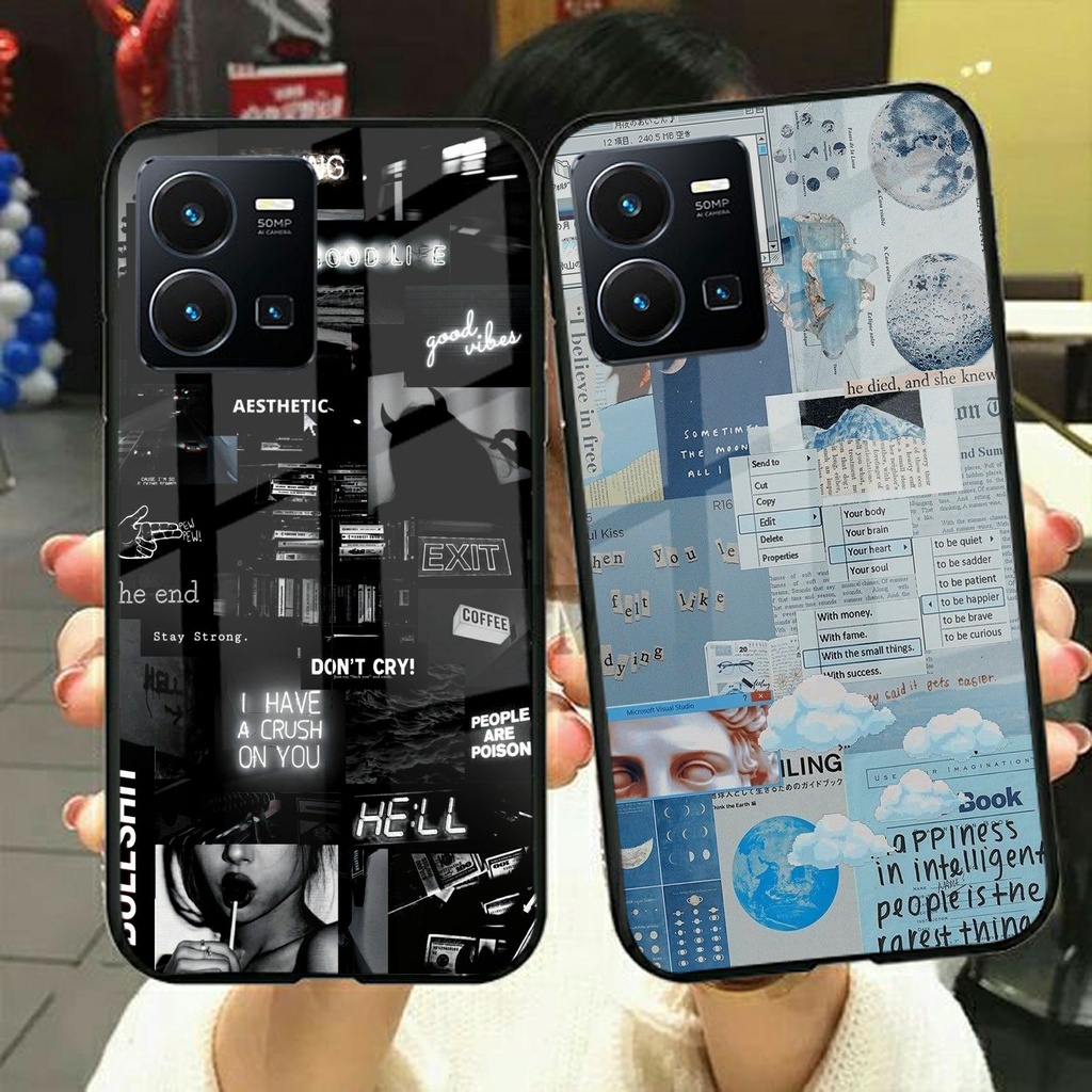 Softcase Glass Vivo Y35 2022 [K187] - Softcase Mirror - Softcase Kaca Vivo Y35 2022 - Softcase Glass