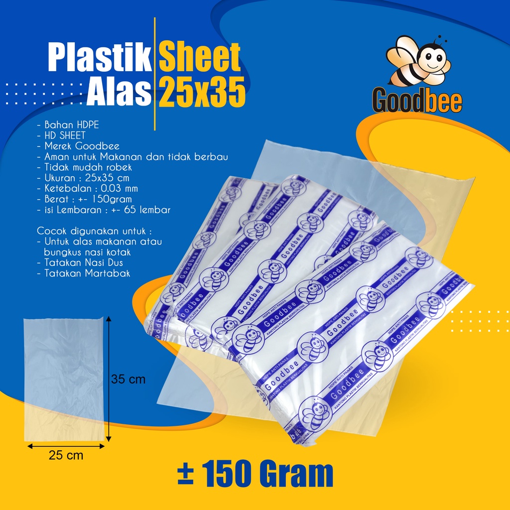 Plastik Alas Makanan Sheet 25x35cm - ( 4 Pack ) - Goodbee hd sheet 25 x 35 cm