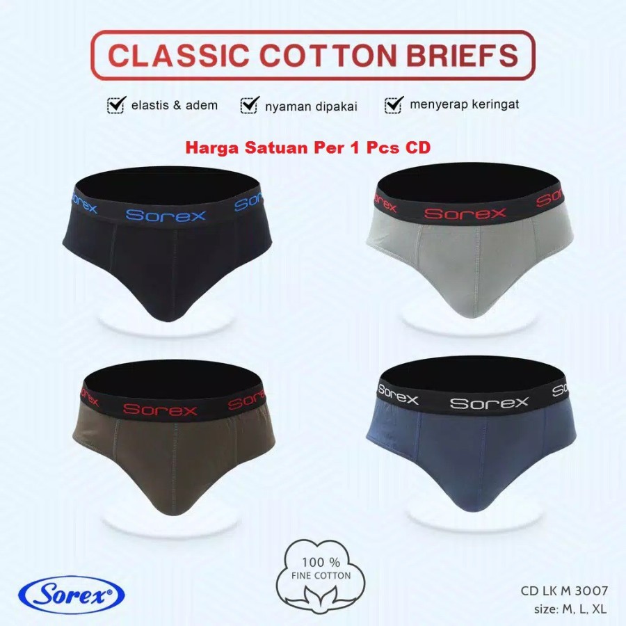 cd celana dalam segitiga pria sorex m 3007 3003 3008 3201 3001 men briefs katun .