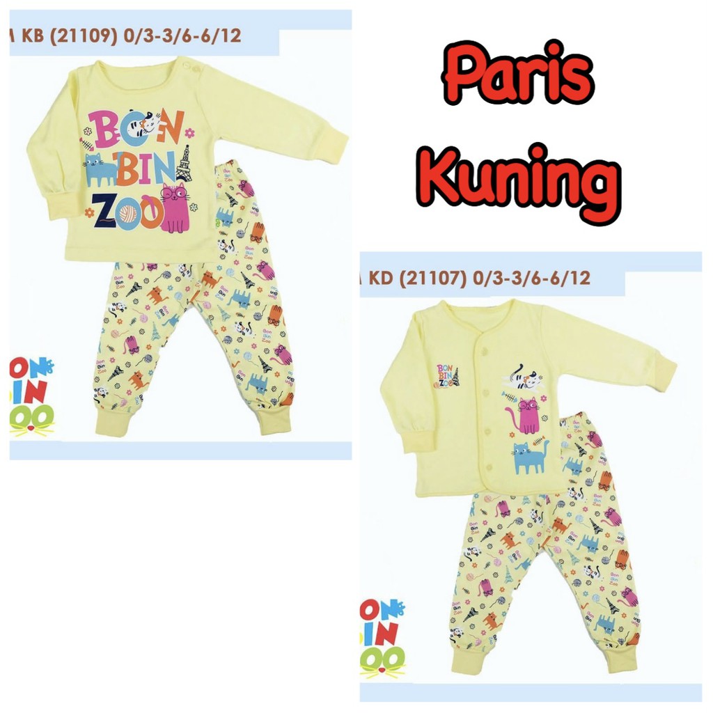 Setelan Panjang Bonbinzoo SNI 0-3 / 3-6 / 6-12m CBKS