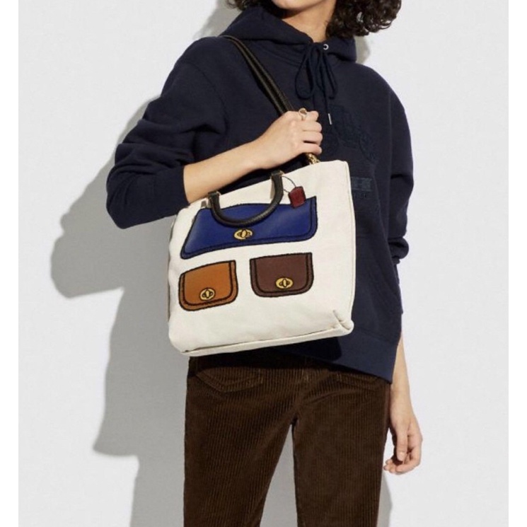Coach Rogue Tote 29 In Recycled Signature Canvas With Trompe Loeil Print (C6174)