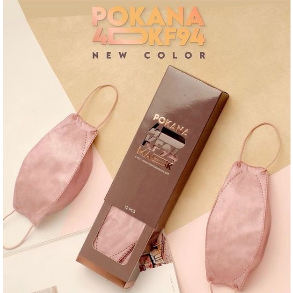Pokana 4D KF94 Mask / Masker Pokana 4D KF94 isi 12 pcs - Masker Medis Dewasa Pokana 4D KF94