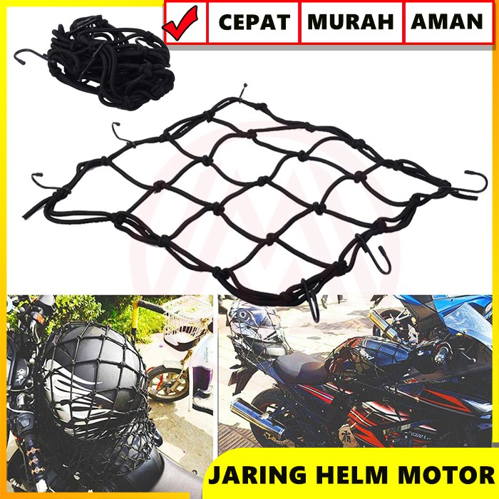Jaring Helm Motor - Jaring Helm Besar Motor - Jaring Barang Motor / Jaring Helm Motor 30x30cm Universal