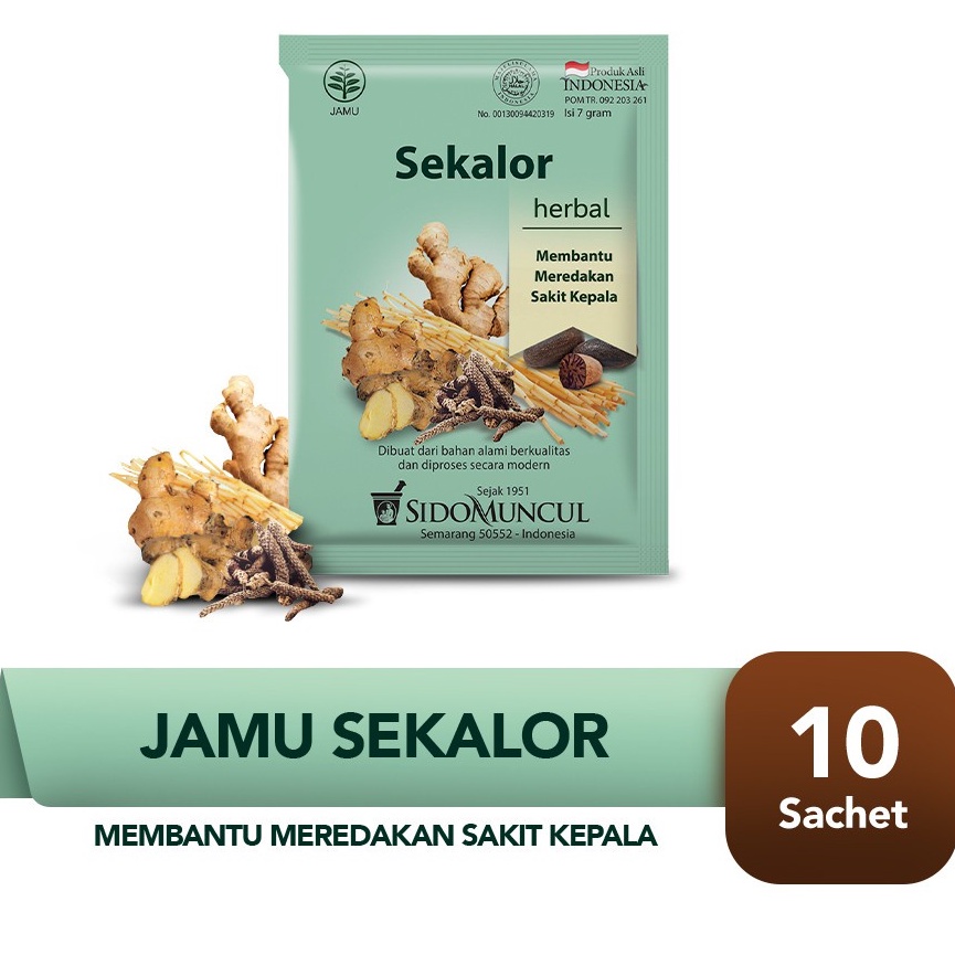 

Obat Sakit Kepala Sidomuncul Sekalor Flu Demam Penurun Panas Migrain Minuman Herbal Segar Tradisional Jamu Bubuk