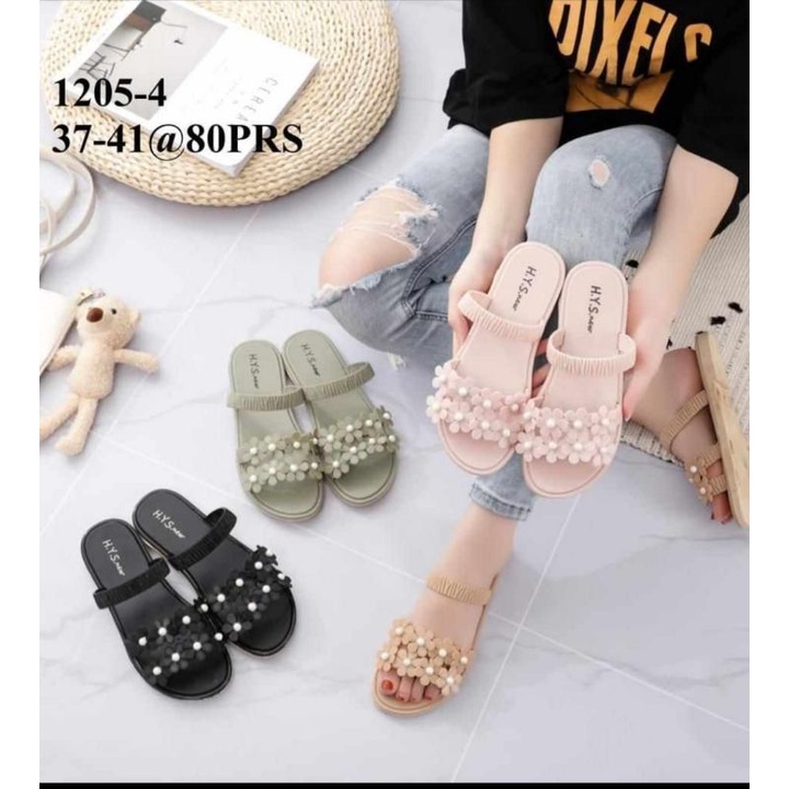 SANDAL JELLY HYS BAN 3 KERUT BUNGA KECIL