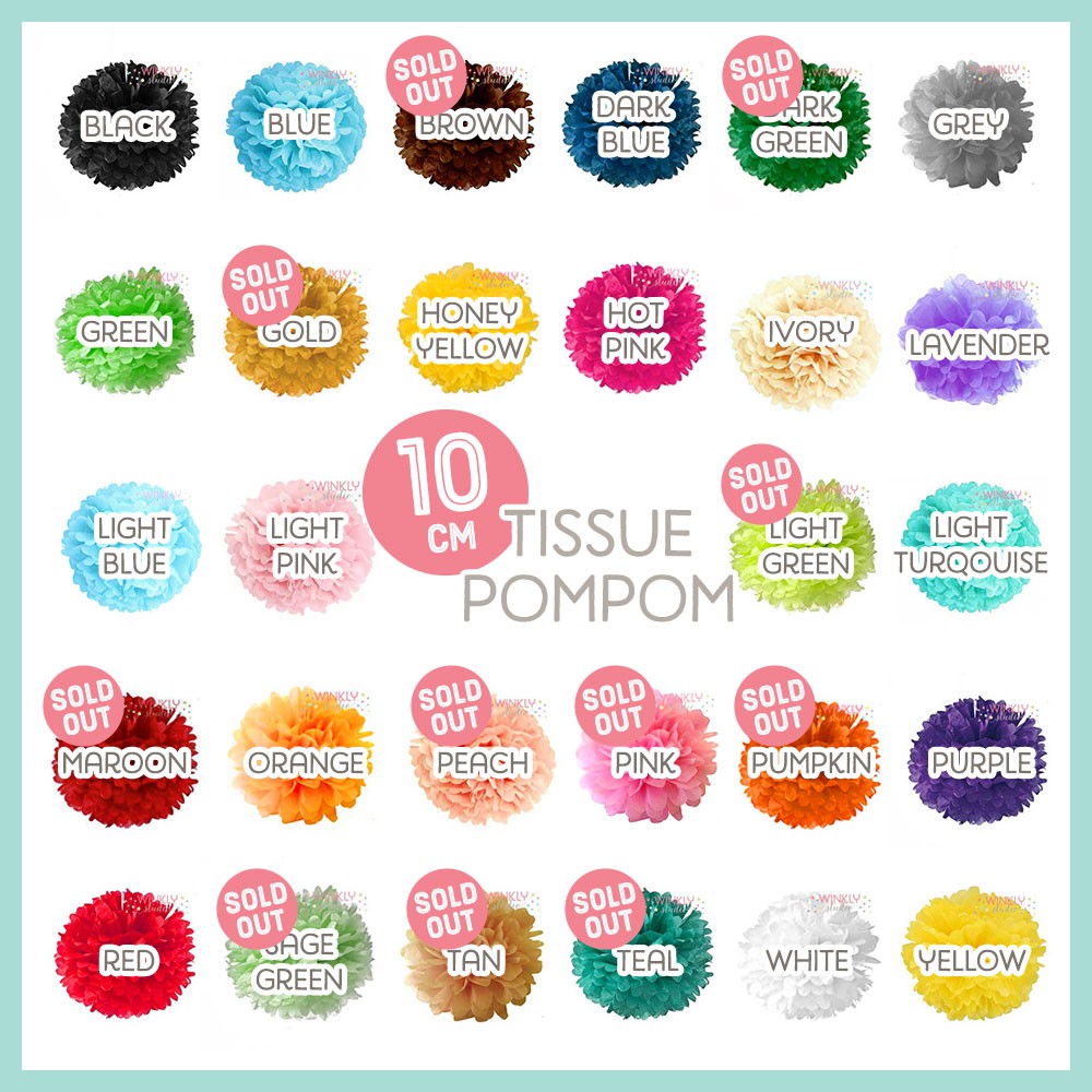 

10cm Paper Pompom / Pom Kertas Tissue 4inch