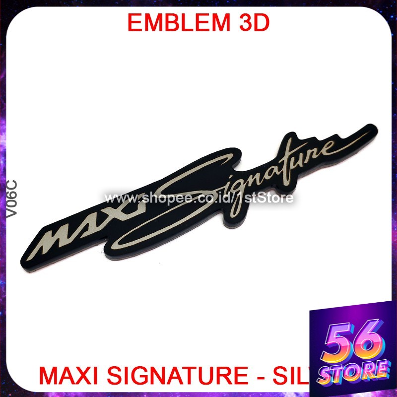 Emblem Maxi Signature Silver Stiker 3D Logo Yamaha New Nmax 150 155 Aerox Lexi 125 Xmax 250 Not Ori