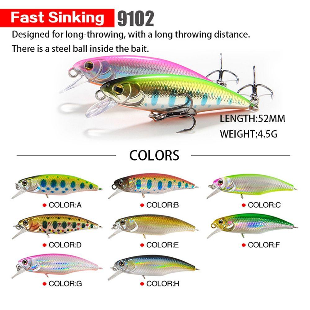 Preva Umpan Ikan Kecil Tenggelam 51mm/4.2g Tackle Striped bass Minnow Lures