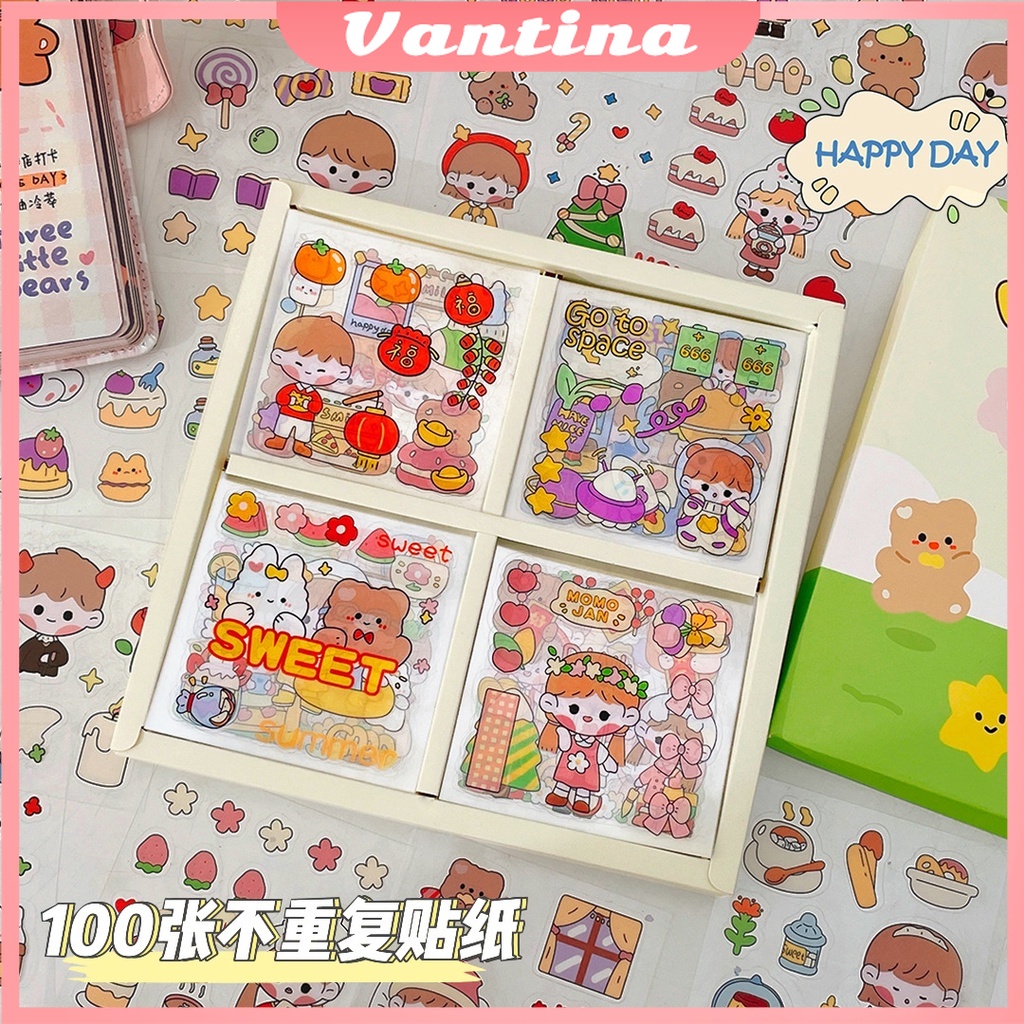 

(25 lembar)TELADO Stiker Aesthetic Design DIY/Sticker botol minum 2D plastik anti air/Buku Diary Stiker Motif/Stiker Anti Air Botol Hp Laptop Lucu