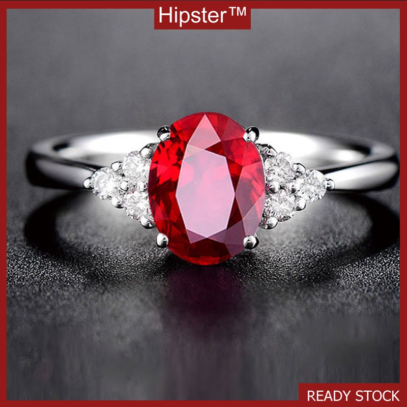 Hot Sale Vintage Classic Elegant Mosaic Oval Ruby Ring