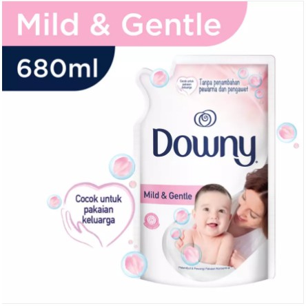 DOWNY Pewangi Pelembut Pakaian Mild & Gentle Putih 680ml