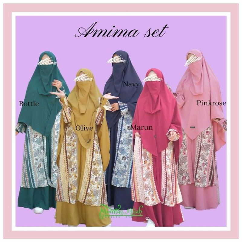 READY GAMIS AMIMA SET BY MUMTAZ HIJAB(Tanyakan stok dlu)