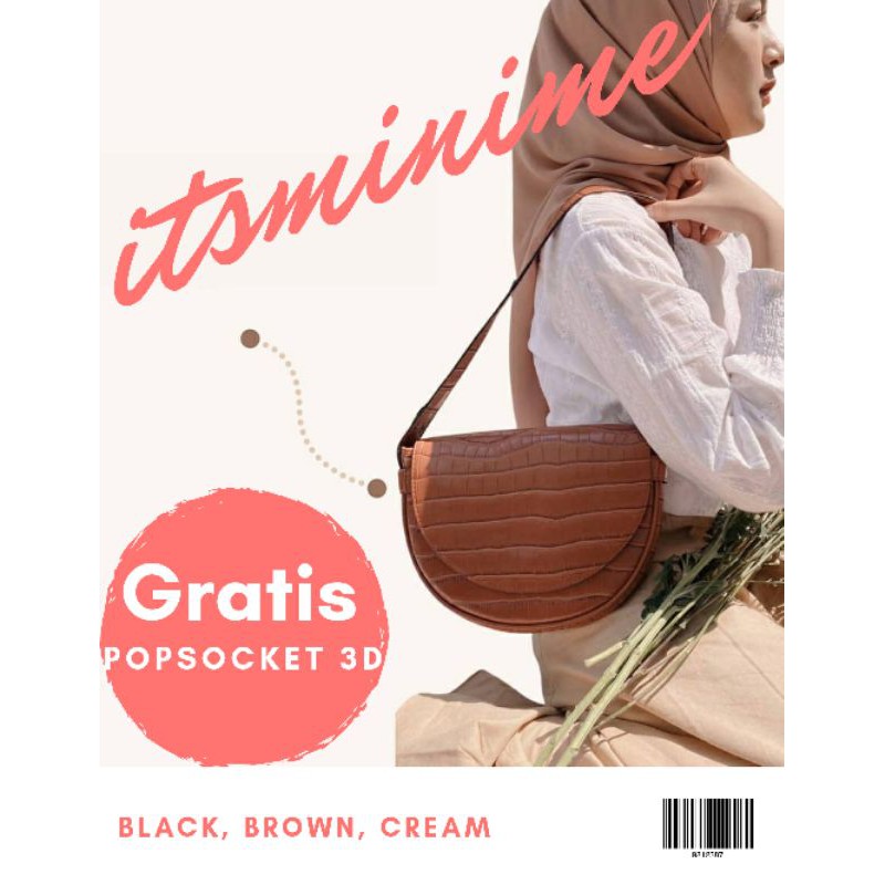 Tas Wanita Shoulder Bag Croco Model Korea Gratis Popsocket