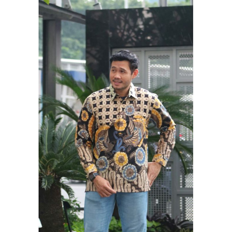 KEMEJA BATIK PANJANG MOTIP BUNGA