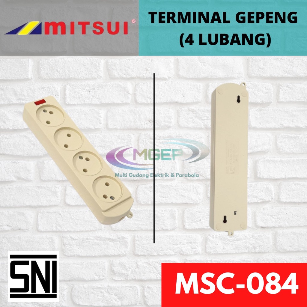 Stop Kontak Gepeng Mitsui 2 3 4 Lubang SNI  indikator MSC 082083084