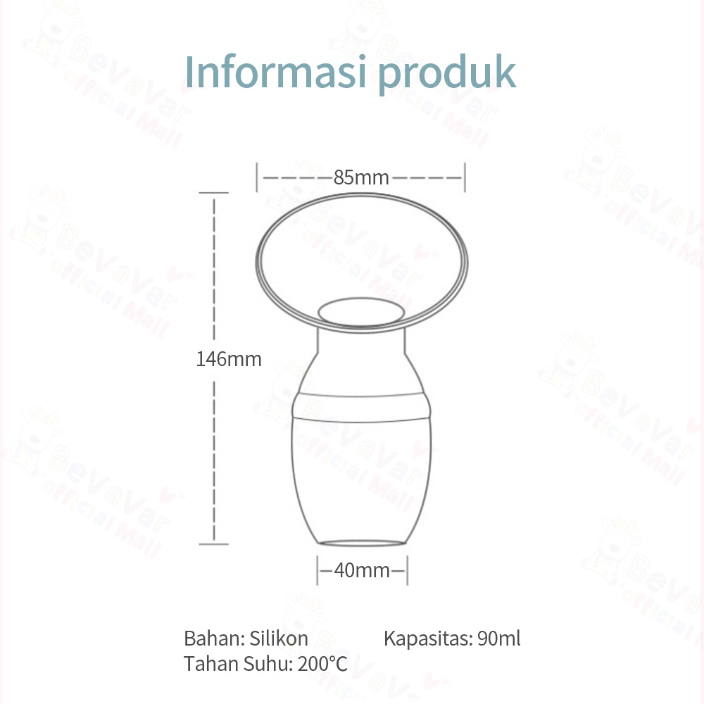 BEVAVAR Pompa Asi Manual Silikon / Silicone Breast Pump / Breast Milk Saver