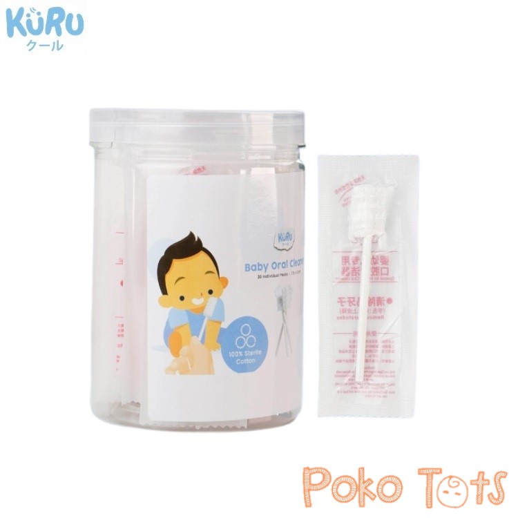 Kuru Baby Oral Cleaner 30pcs Pembersih Lidah Gigi Gusi Mulut Bayi WHS