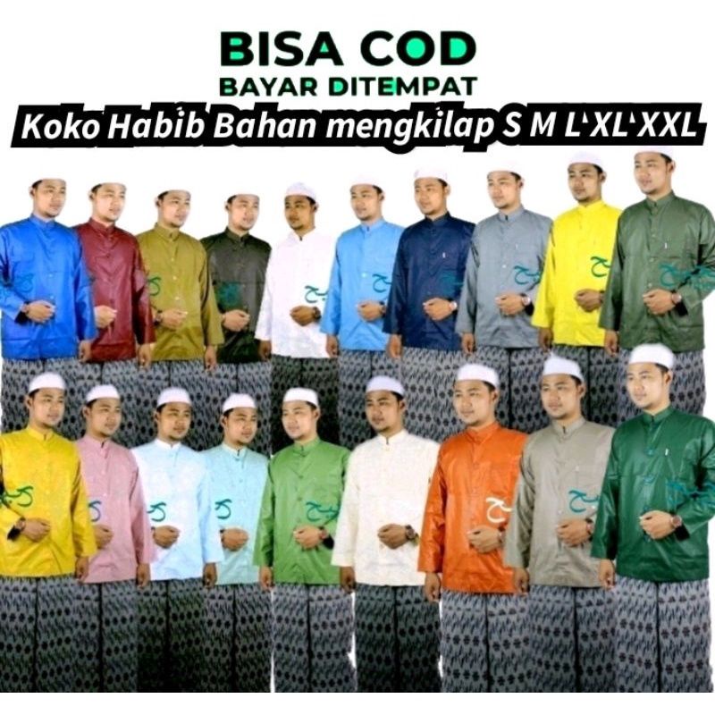 PROMO Baju Koko Haibah As Shahih Polos Lengan panjang Saku Samping Kokoh Habaib Habib Ammu Original 