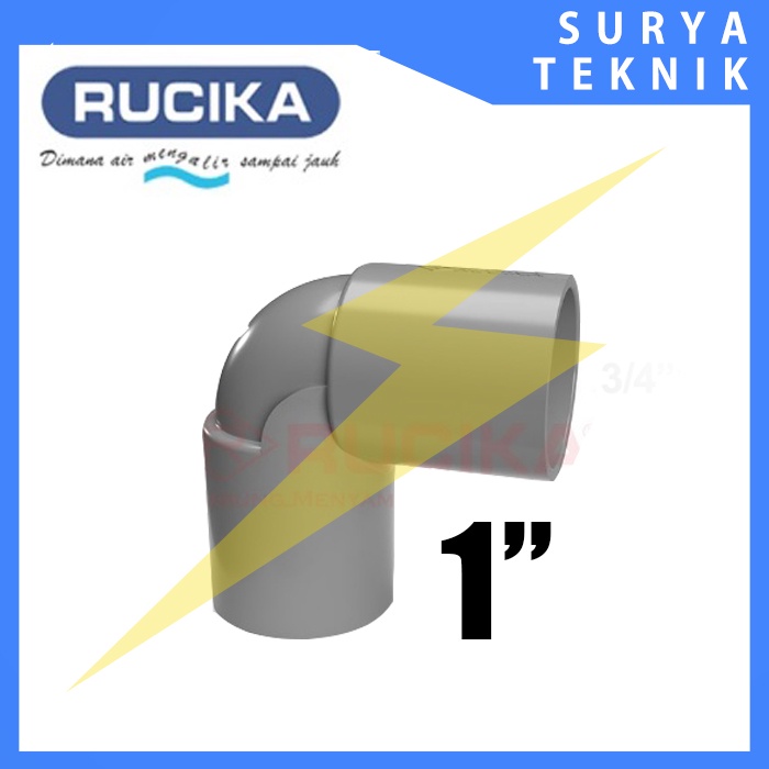 Rucika Knee L 1 Inch PVC / Sambungan L 1 Inch PVC Pipa Paralon / Knee Rucika