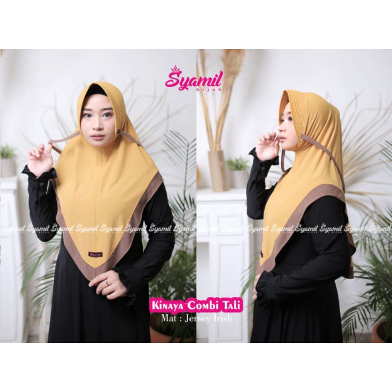 Kinaya Bergo Pad Tali Combi ORI Syamil hijab