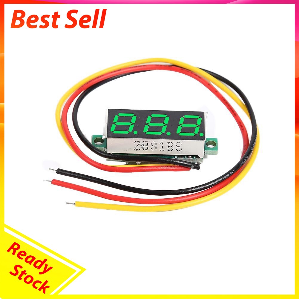 Mini 0.28 inch DC 0-100V 3 Wires Mini Gauge Voltage Meter Voltmeter LED Display Car Battery Motor