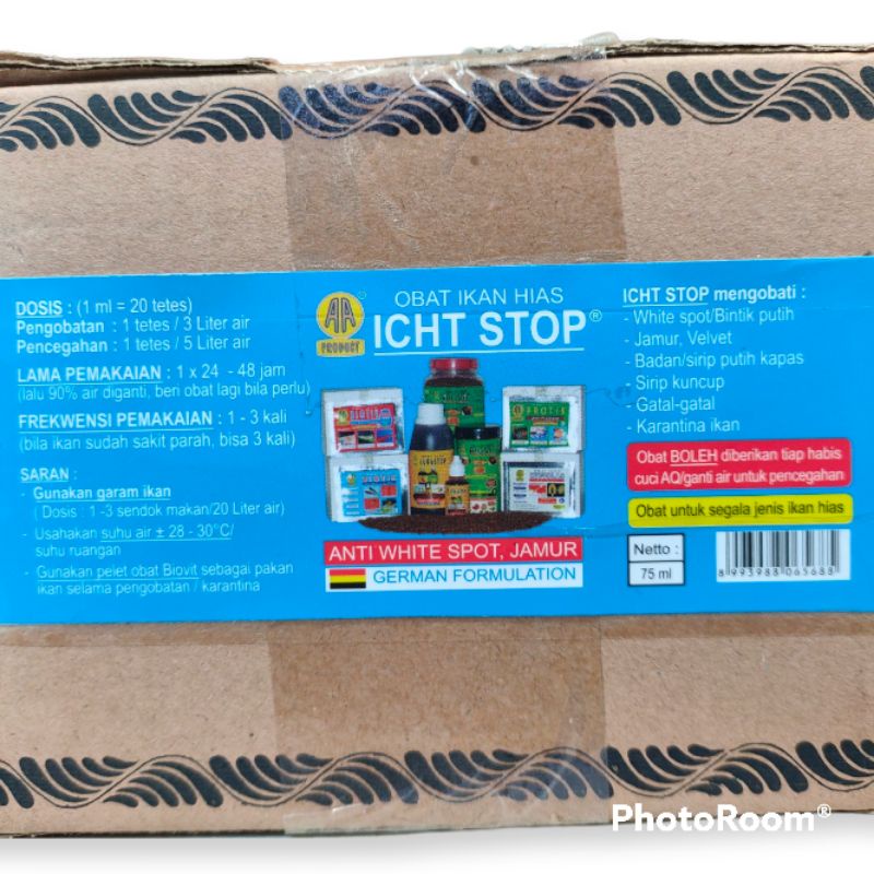 Icht Stop 75ml Obat Ikan Hias Anti White spot,Anti Jamur Obat Biru German Formulation