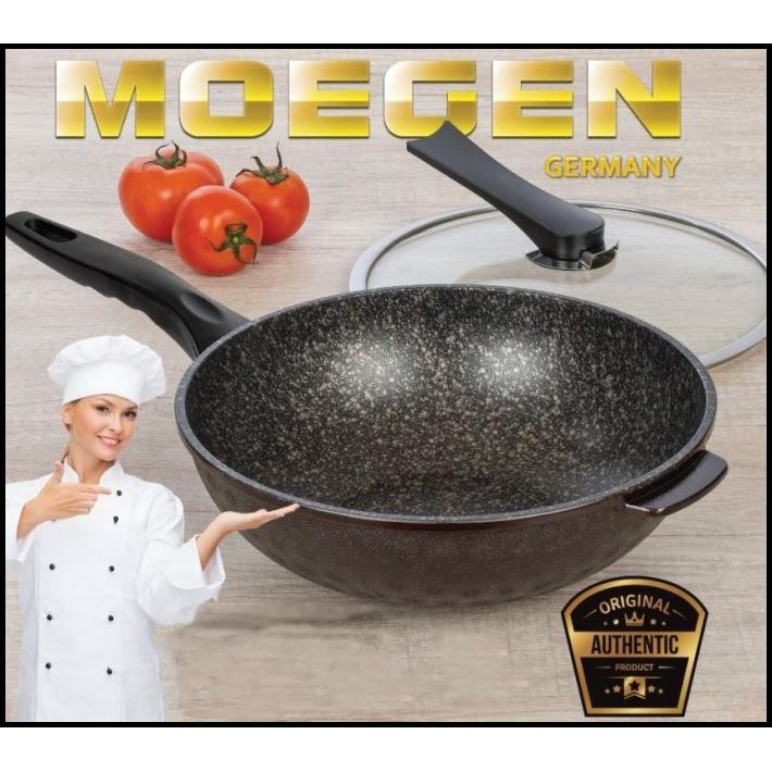Panci Wok Pan Mogen Germany / Wajan Moegen 30 Cm Lapisan Marble - Wok Moegen