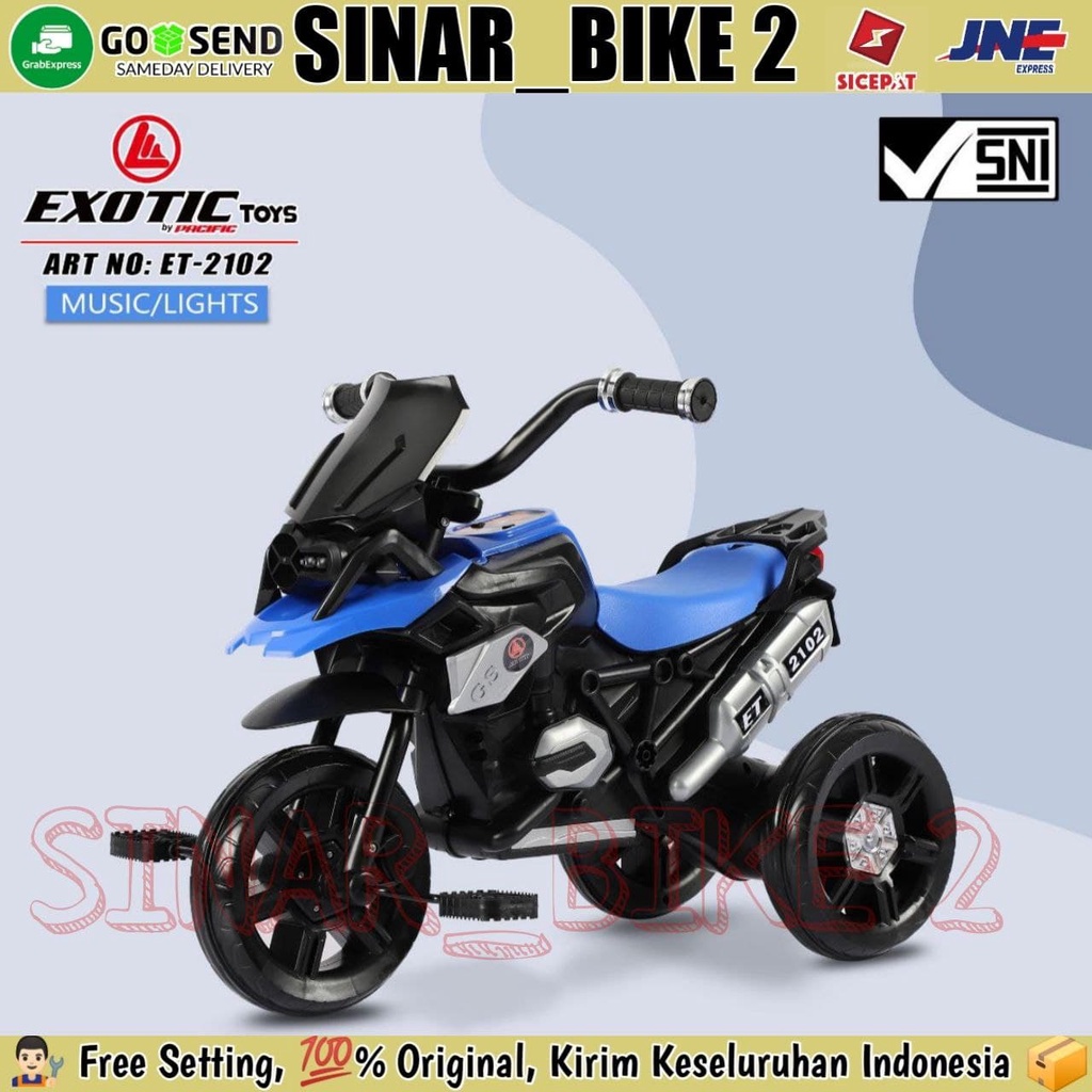 Motor Motoran Gowes Exotic ET-2102 Mainan Sepeda Anak Roda Tiga Tricycle