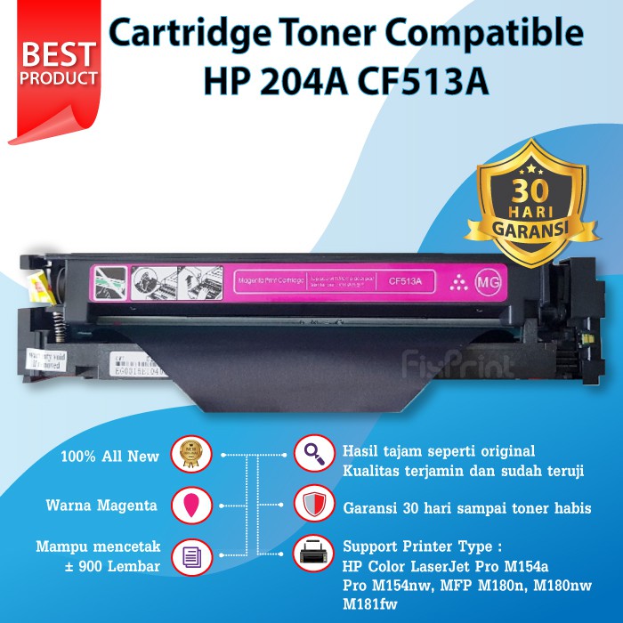 Cartridge Toner Compatible HP 204A CF510A CF511A CF512A CF513A Printer M154a M154nw M180nw M181fw