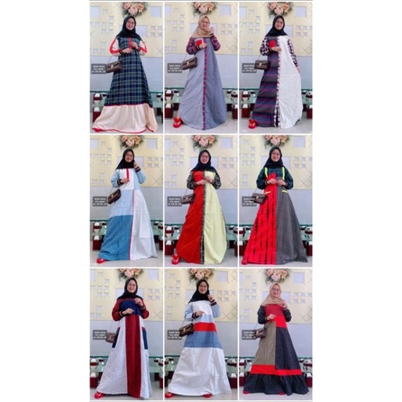 Gamis Syaina By Smut Original/Gamis Katun Remaja/Gamis kece/Gamis murah