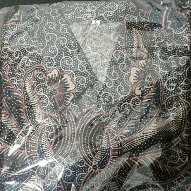 Kemeja Batik Pria Lengan Panajang Size M L Xl Xxl Bswart Batik Hrb026 Kenongo Hem Panjang Padi