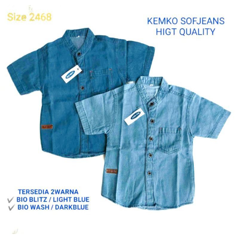 Kemeja Jeans Anak Laki Laki Umur 2-8 Tahun