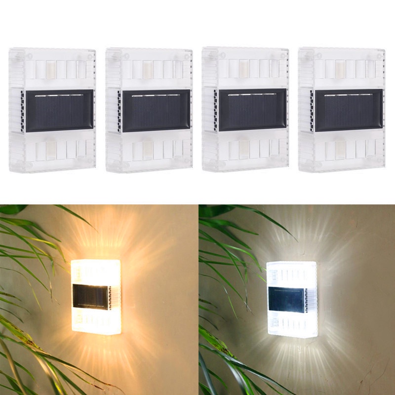 Solar Lampu LED Wall Lamp Outdoor Waterproof Wall Lamp Up Down Path Stairs Balcony Patio Yard Gardene Color Changing Light