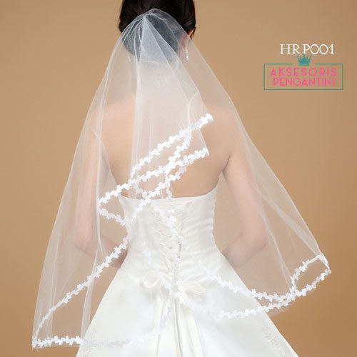 [PRODUK TERMURAH] AKSESORIS WEDDING HIASAN KEPALA PENGANTIN LACE PUTIH HRP001