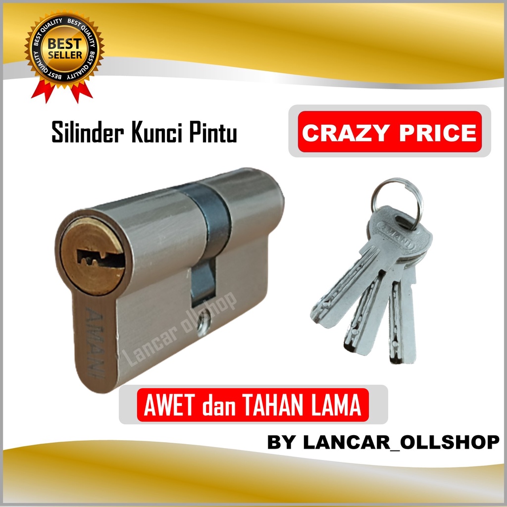 Silinder Kunci Pintu Besar Babet Cylinder Kunci Tanggung Jantung Kuningan Model Computer