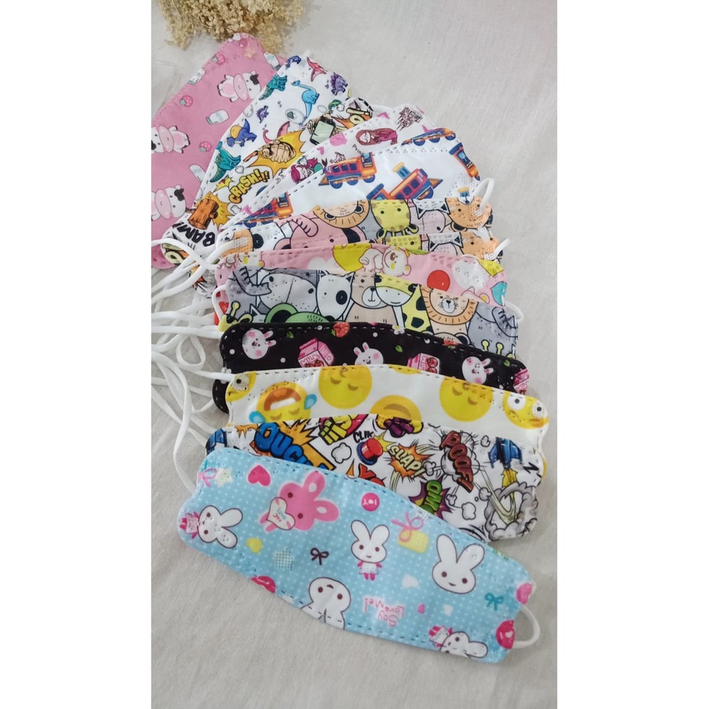 Masker Anak KF94 CAREION Motif karakter isi 10 pcs kids mask