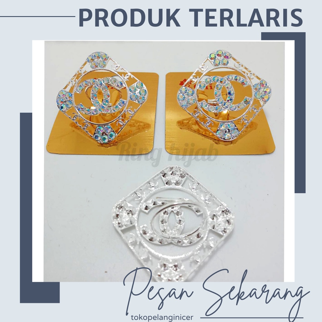 Ring Hijab- Cincin Jilbab- Bros Model Ring Hijab- Peniti Bros Cincin Bunga Cantik Cc