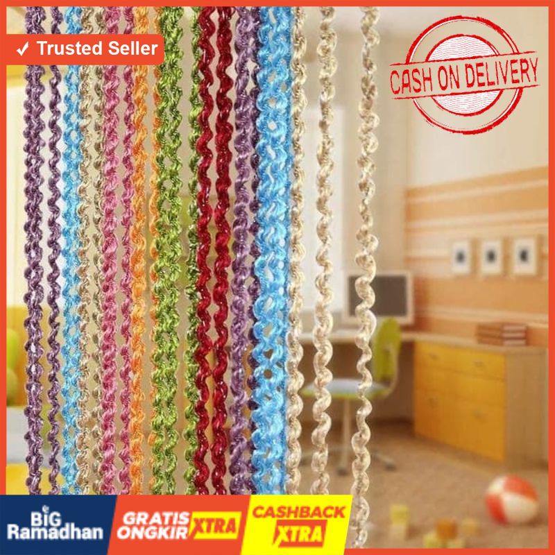 Tirai Benang Motif ULIR/ Tirai Pintu dan Jendela Motif ULIR BERGARANSI
