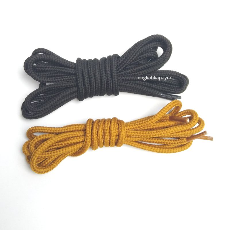 Tali Sepatu Bulat 100 cm Warna Hitam Dan Tan