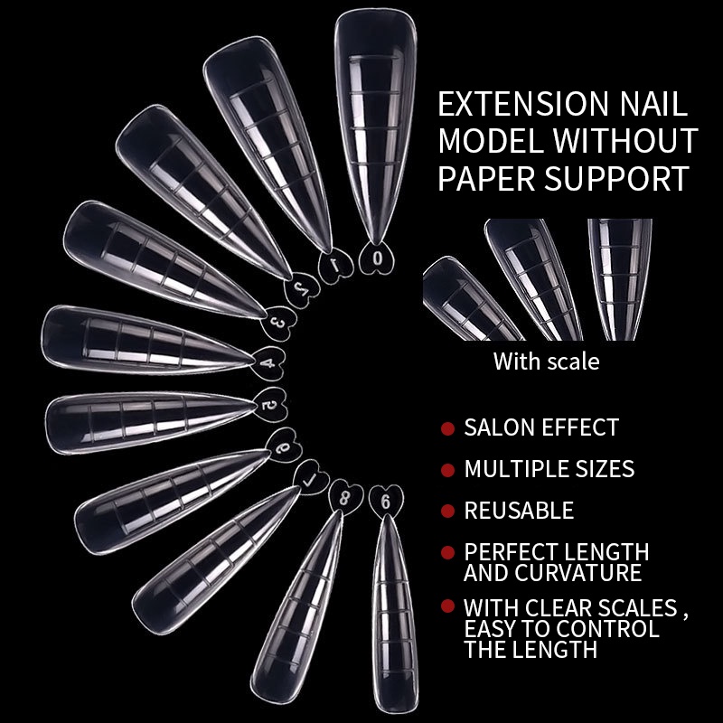 1 Kotak Kuku Palsu Panjang Full Cover Bahan Akrilik Uv Gel Untuk Balerina