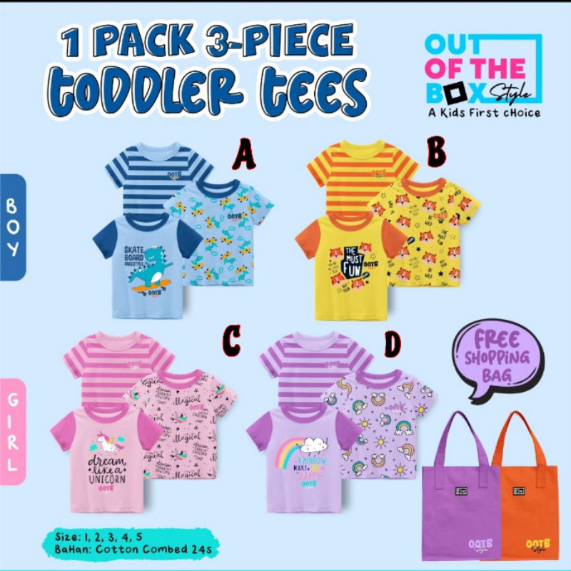 kaos anak cewek cowok 100 dapat 3pcs